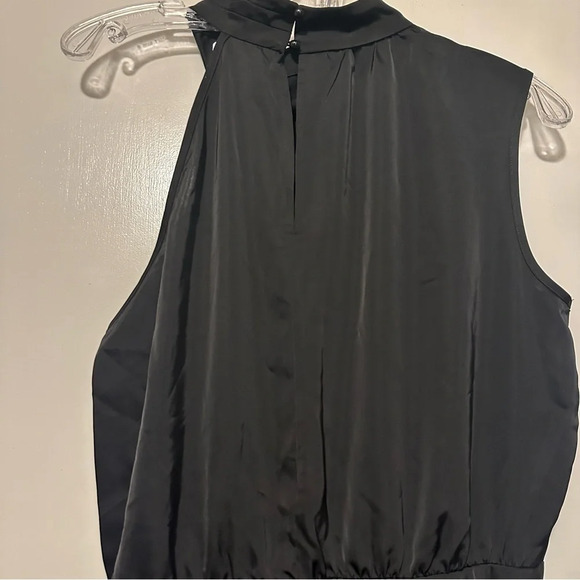 NWT PRETTYGARDEN Satin Dress Elegant Sleeveless Mock Neck Cocktail black size L - Picture 7 of 11